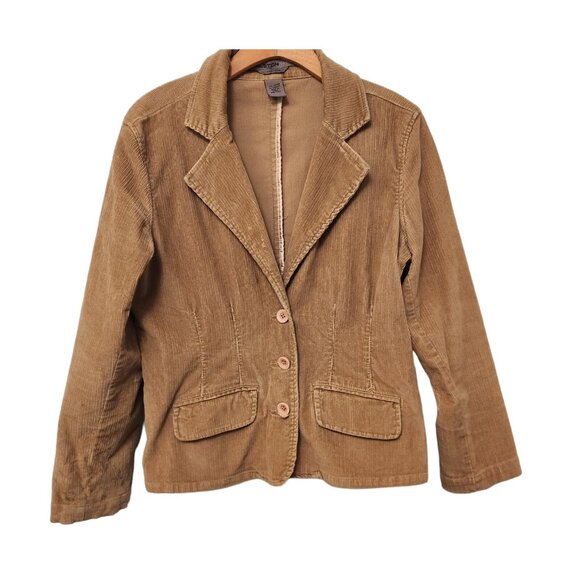 Vintage Halston Jeans‎ Corduroy Stretch Women’s Jacket Blazer Tan Small EUC - Picture 1 of 15